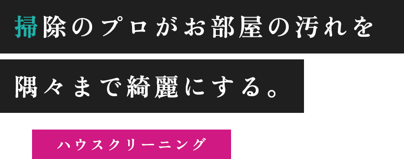 掃除のプロがお部屋の汚れを隅々まで綺麗にする。ハウスクリーニング